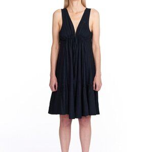 New WT Emporio Armani V-neckline Black Sleeveless Swimwear Dress Size S/M